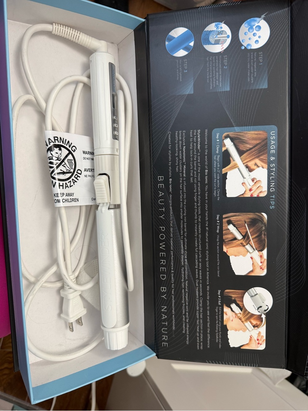 BIO IONIC Stylewimder hair curler 1.25in barely used. Maybe 2 times.